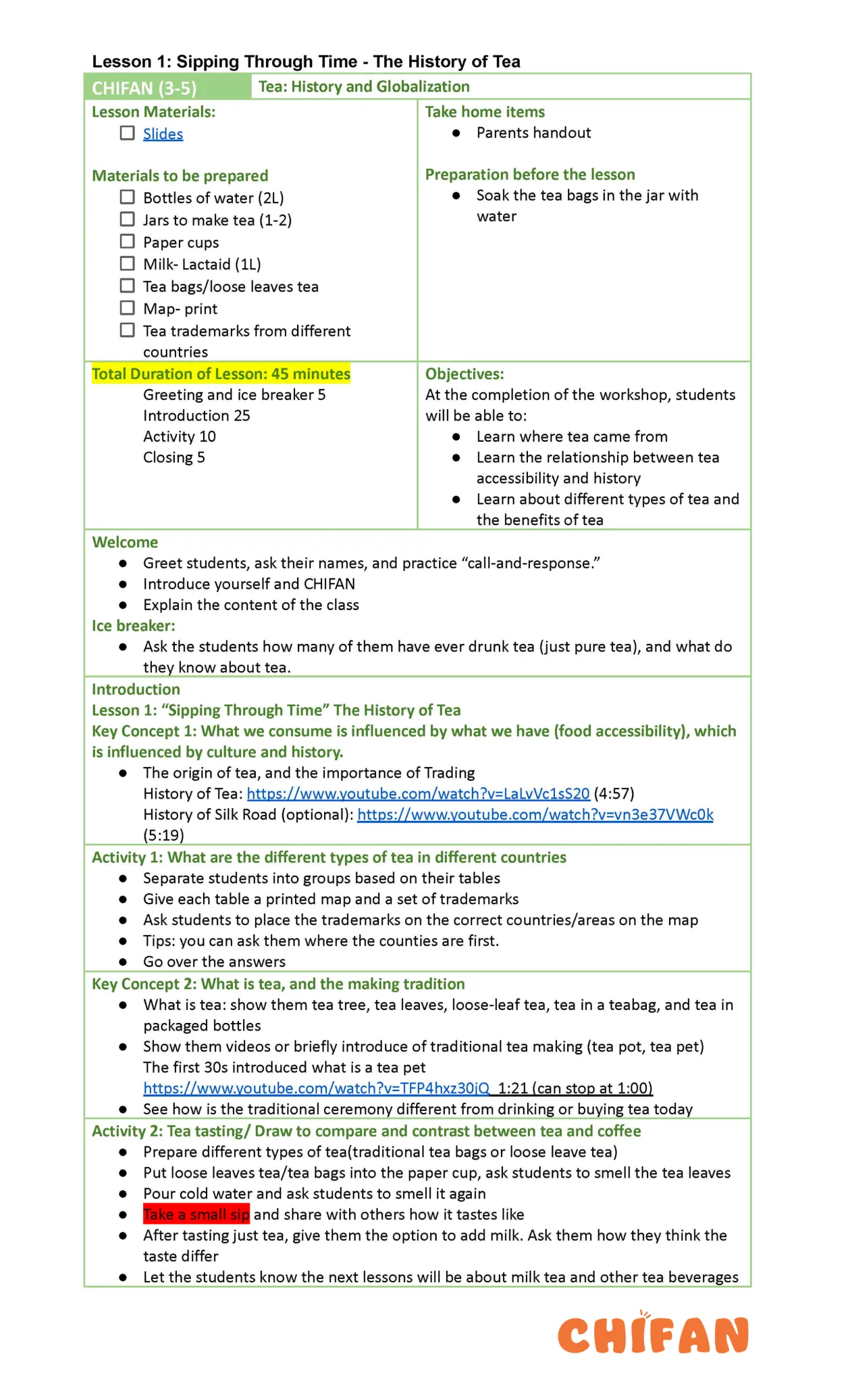 lesson plan sample